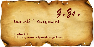 Gurzó Zsigmond névjegykártya
